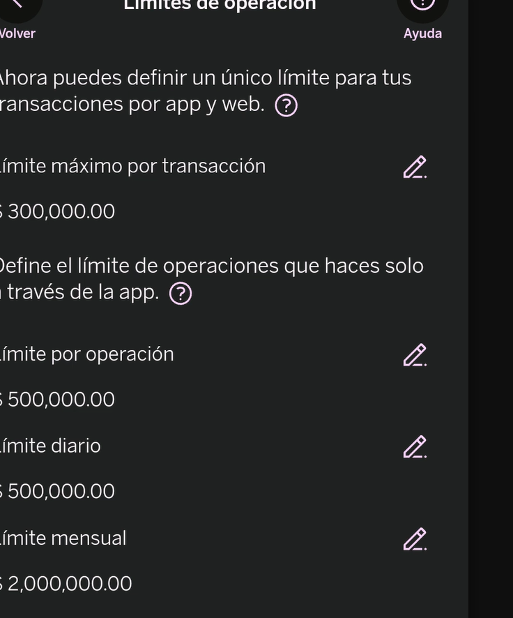 BBVA Operation Limits Check